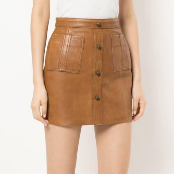 SOLD Aje Shrimpton Mini leather skirt size 12 BNWT - Picture 2 of 10